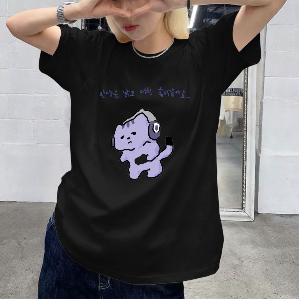 Korean Lifestyle Aesthetic - T-shirt à manches courtes pour femme,